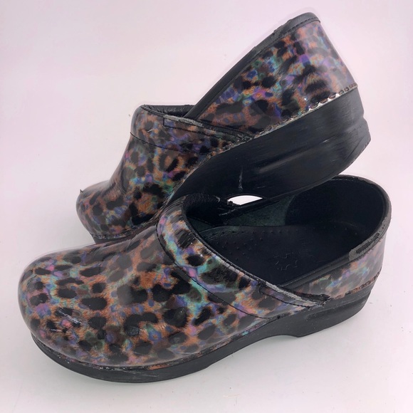 multi colored dansko clogs